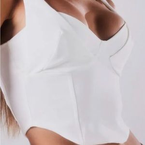 ZE Closet (Brazilian high end brand) $ 150 Off White Crop Top